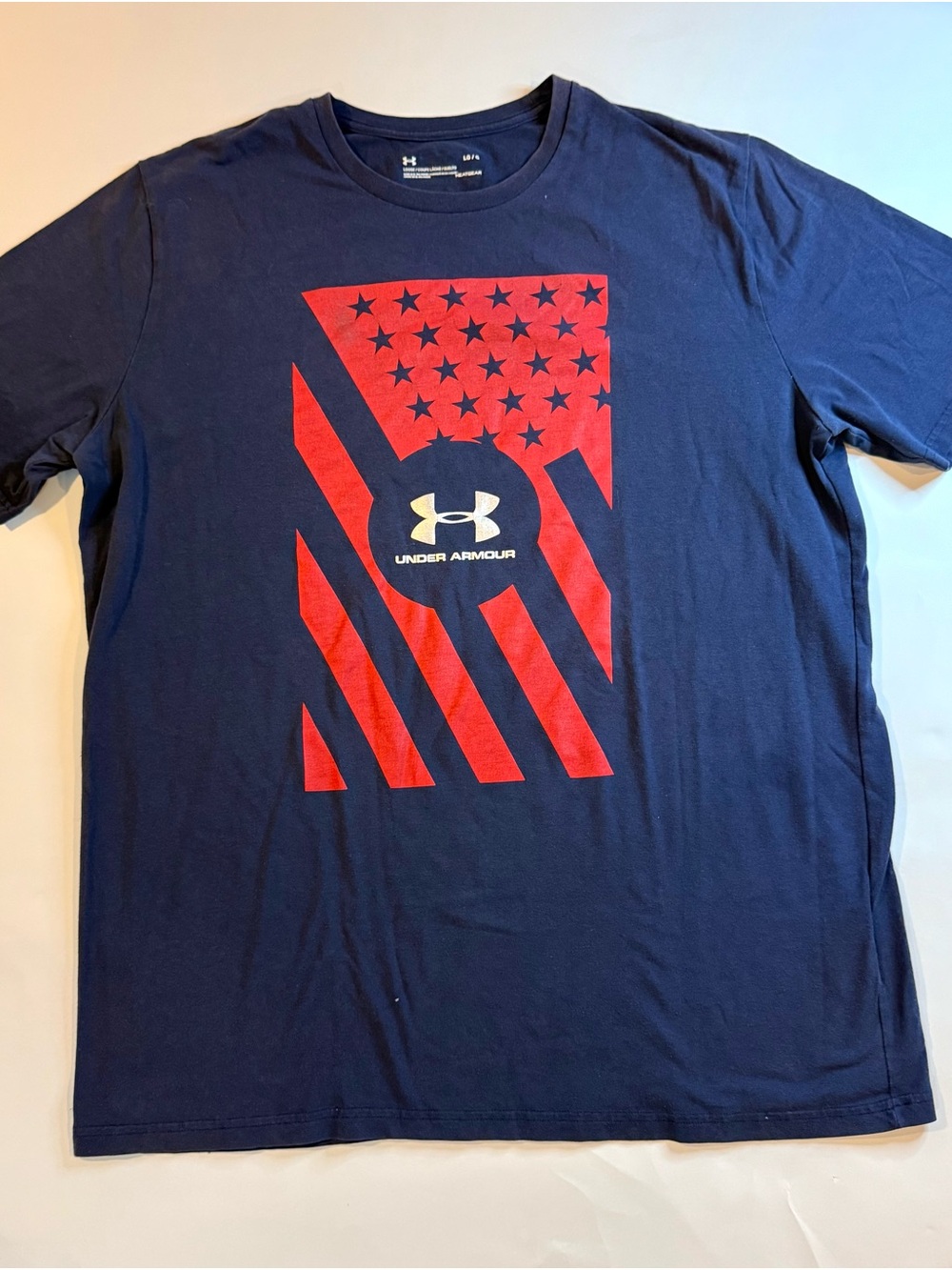 Under Armour Stars and Stripes Navy Blue T-Shirt Size Large